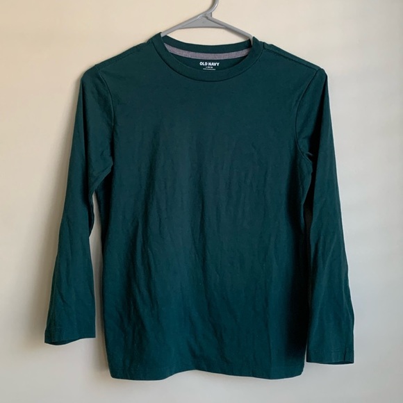 Old Navy Forrest Green long sleeve tee shirt size lg (10/12) EUC - Picture 1 of 3